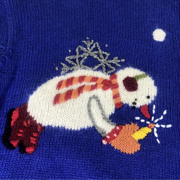 Quacker Factory 1X CUTE Vintage snowman/winter cardigan sweater EUC - Picture 6 of 11